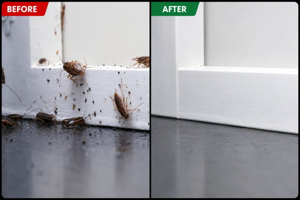 Cockrroach attack on the door and its treatment